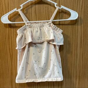 Savannah Toddler Girls’ Sleeveless Ruffle Top Size 2T Floral Greenery Print